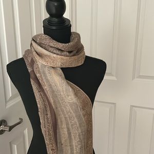 Beige boho scarf wide and long